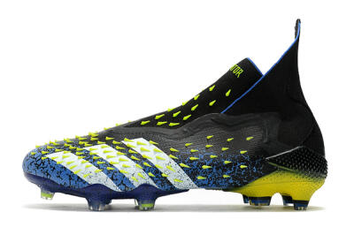Adidas Predator Freak+ FG Firm Ground Soccer Cleats - Black/White/Blue