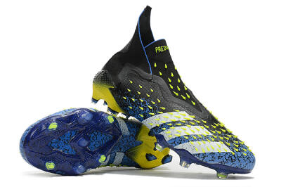 Adidas Predator Freak+ FG Firm Ground Soccer Cleats - Black/White/Blue