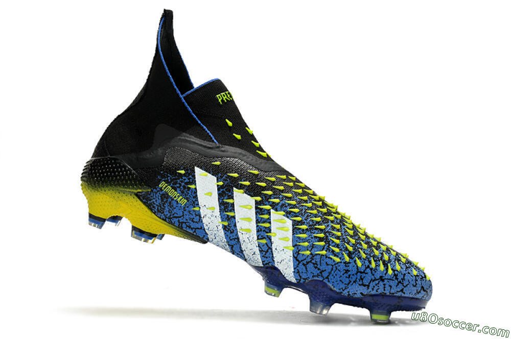 Adidas Predator Freak+ FG Firm Ground Soccer Cleats - Black/White/Blue 4