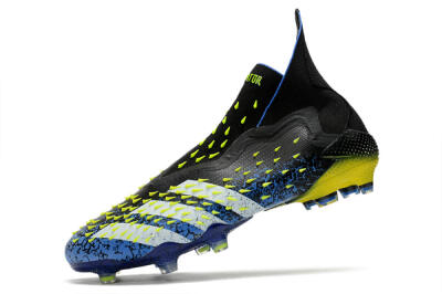 Adidas Predator Freak+ FG Firm Ground Soccer Cleats - Black/White/Blue