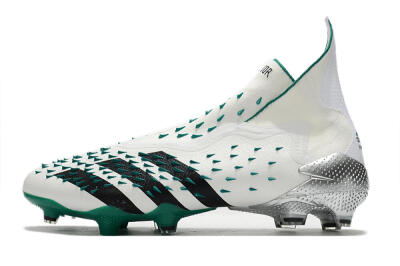 Adidas Predator Freak+ FG Firm Ground Soccer Cleats - White/Black/Green