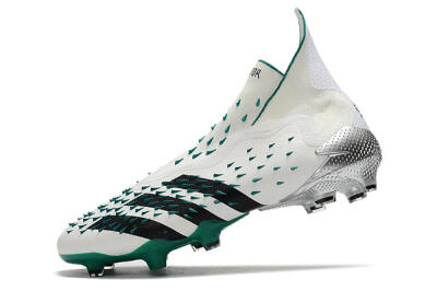 Adidas Predator Freak+ FG Firm Ground Soccer Cleats - White/Black/Green