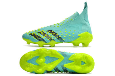 Adidas Predator Freak+ FG Firm Ground Soccer Cleats - Blue/Black/Green