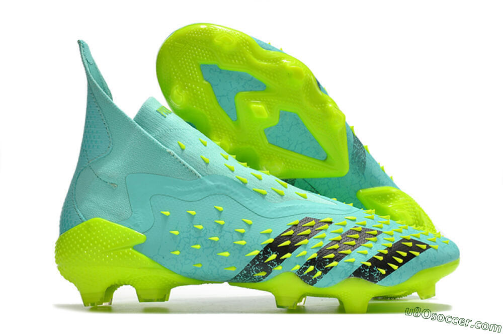 Adidas Predator Freak+ FG Firm Ground Soccer Cleats - Blue/Black/Green 1