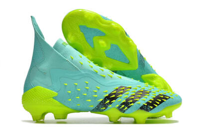 Adidas Predator Freak+ FG Firm Ground Soccer Cleats - Blue/Black/Green