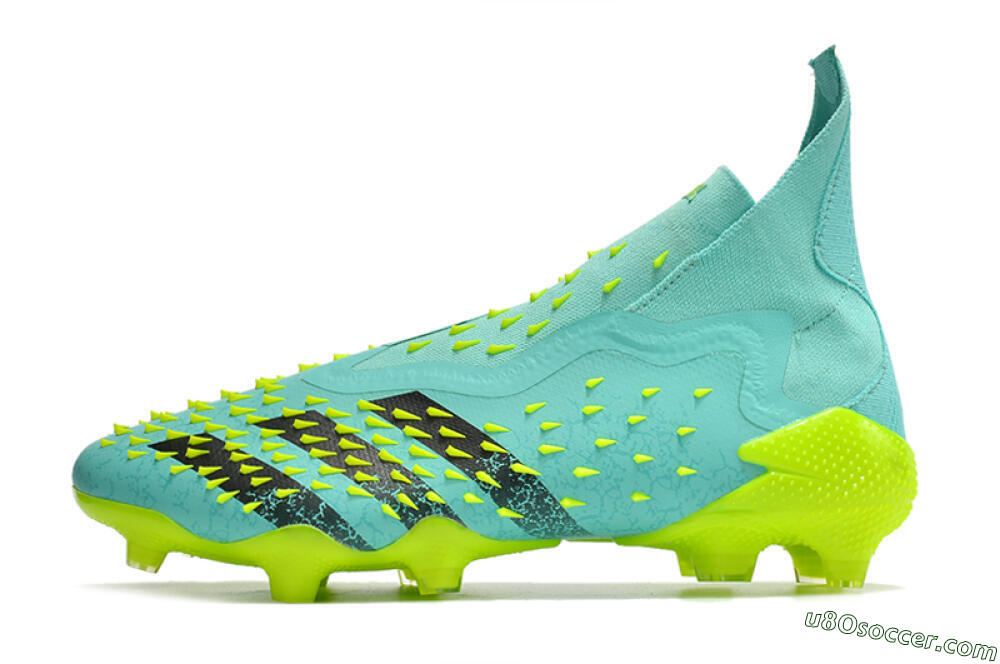 Adidas Predator Freak+ FG Firm Ground Soccer Cleats - Blue/Black/Green 2
