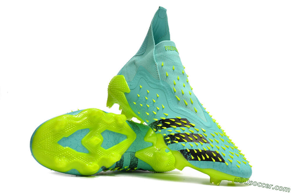 Adidas Predator Freak+ FG Firm Ground Soccer Cleats - Blue/Black/Green 3