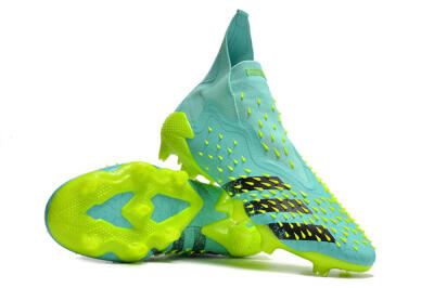 Adidas Predator Freak+ FG Firm Ground Soccer Cleats - Blue/Black/Green