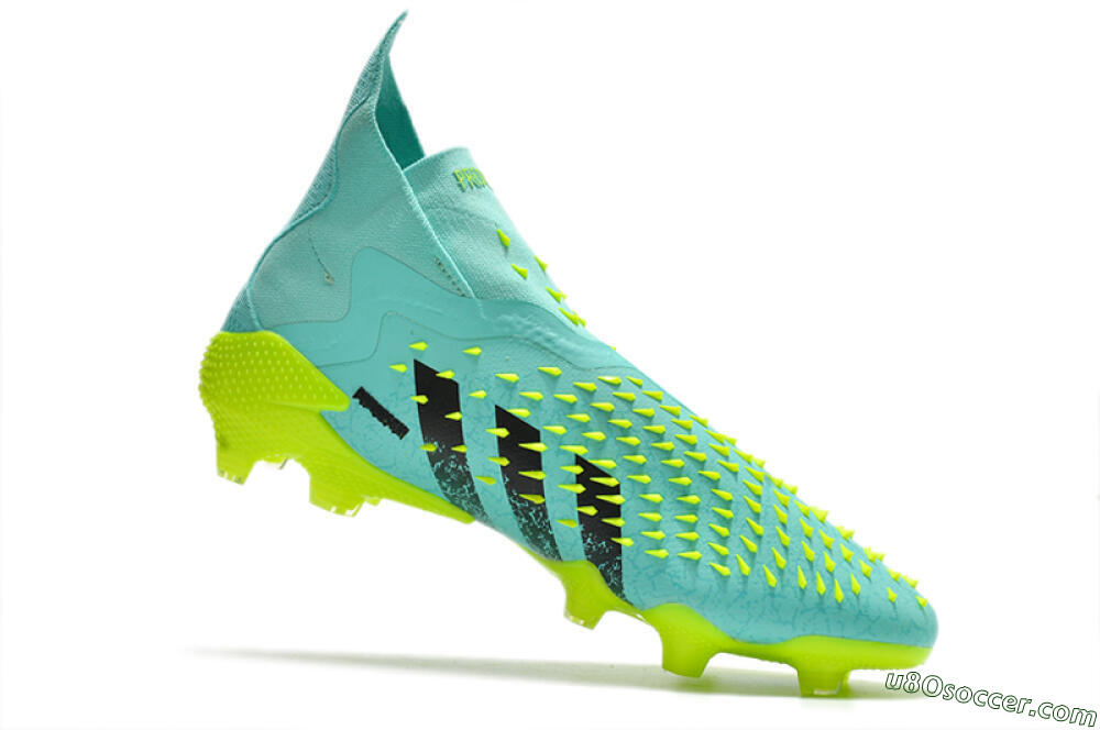 Adidas Predator Freak+ FG Firm Ground Soccer Cleats - Blue/Black/Green 4
