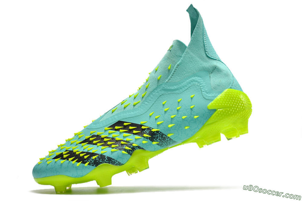 Adidas Predator Freak+ FG Firm Ground Soccer Cleats - Blue/Black/Green 5