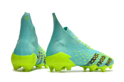 Adidas Predator Freak+ FG Firm Ground Soccer Cleats - Blue/Black/Green