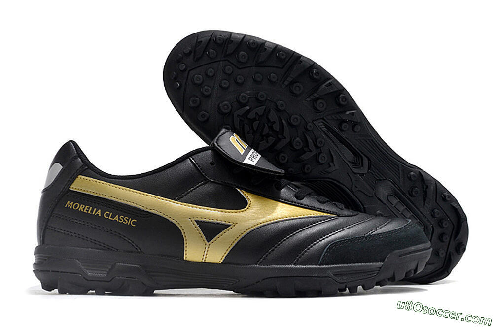 Mizuno Morelia Classic TF Artificial Turf Soccer Shoes - Black/Gold 1