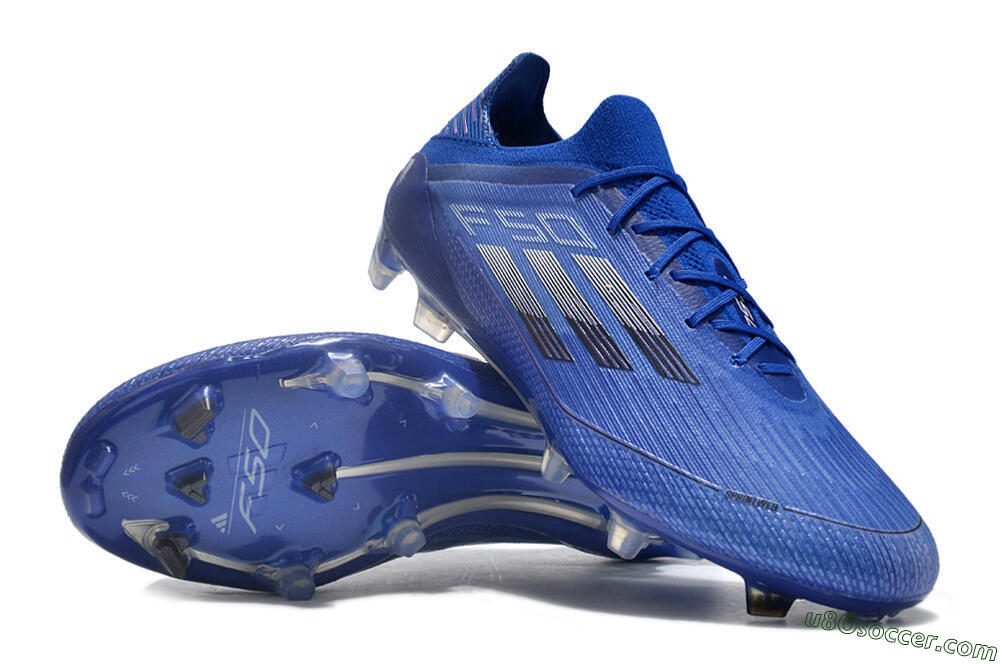Adidas F50 Adizero FG Firm Ground Soccer Cleats - Blue/Silver/Black 3