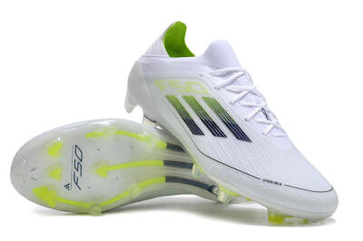 Adidas F50 Adizero FG Firm Ground Soccer Cleats - White/Black/Yellow