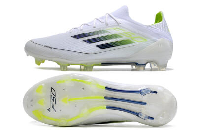 Adidas F50 Adizero FG Firm Ground Soccer Cleats - White/Black/Yellow