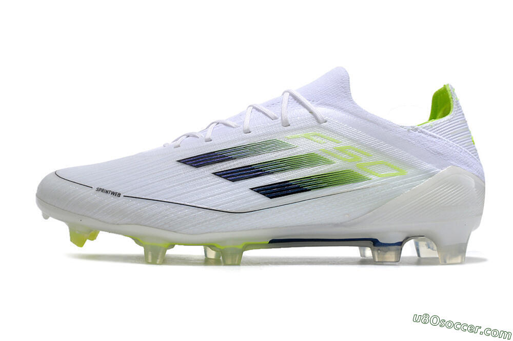 Adidas F50 Adizero FG Firm Ground Soccer Cleats - White/Black/Yellow 2