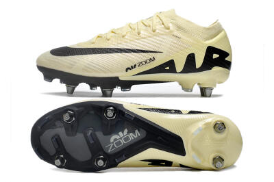Nike Air Zoom Mercurial Vapor 15 Elite SG Soft Ground Soccer Cleats - Beige/Black