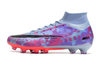 Nike Air Zoom Mercurial Superfly 9 Elite AG Artificial Grass Soccer Cleats - Blue/Purple/Pink