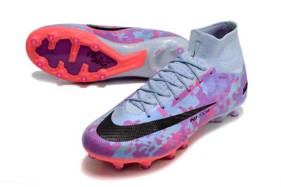 Nike Air Zoom Mercurial Superfly 9 Elite AG Artificial Grass Soccer Cleats - Blue/Purple/Pink