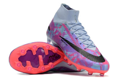 Nike Air Zoom Mercurial Superfly 9 Elite AG Artificial Grass Soccer Cleats - Blue/Purple/Pink