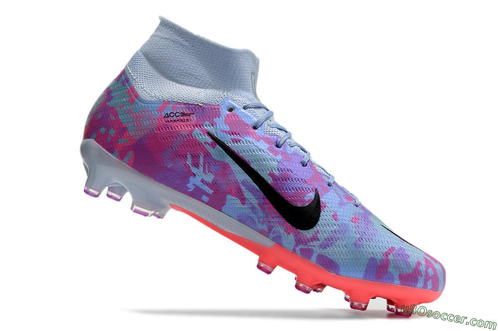 Nike Air Zoom Mercurial Superfly 9 Elite AG Artificial Grass Soccer Cleats - Blue/Purple/Pink 7
