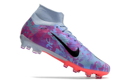 Nike Air Zoom Mercurial Superfly 9 Elite AG Artificial Grass Soccer Cleats - Blue/Purple/Pink