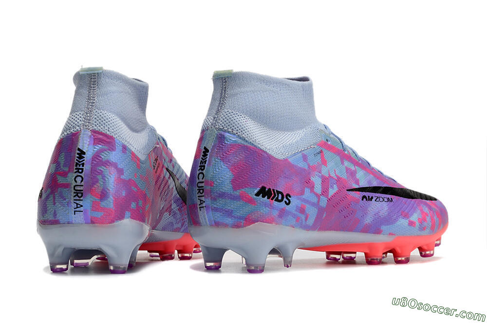 Nike Air Zoom Mercurial Superfly 9 Elite AG Artificial Grass Soccer Cleats - Blue/Purple/Pink 9