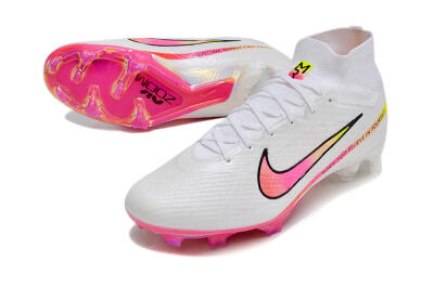 Nike Air Zoom Mercurial Superfly 9 Elite FG Firm Ground Soccer Cleats - White/Pink/Black