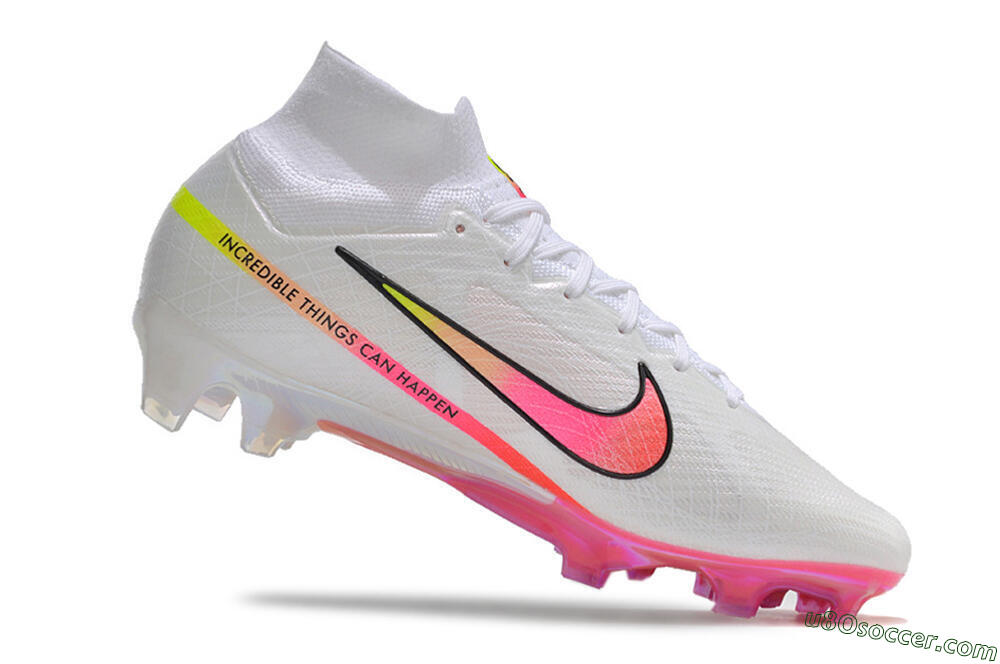 Nike Air Zoom Mercurial Superfly 9 Elite FG Firm Ground Soccer Cleats - White/Pink/Black 4