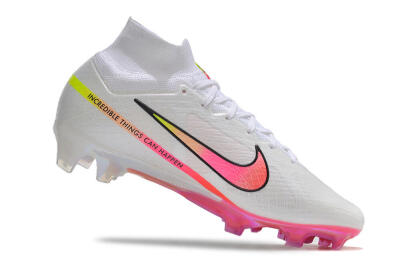 Nike Air Zoom Mercurial Superfly 9 Elite FG Firm Ground Soccer Cleats - White/Pink/Black
