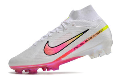 Nike Air Zoom Mercurial Superfly 9 Elite FG Firm Ground Soccer Cleats - White/Pink/Black