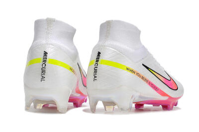 Nike Air Zoom Mercurial Superfly 9 Elite FG Firm Ground Soccer Cleats - White/Pink/Black