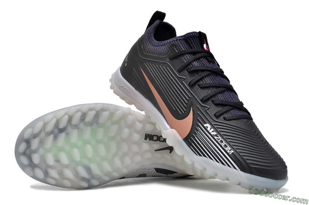 Nike Air Zoom Mercurial Vapor 15 Pro TF Artificial Turf Soccer Shoes - Black/Gold/White 3