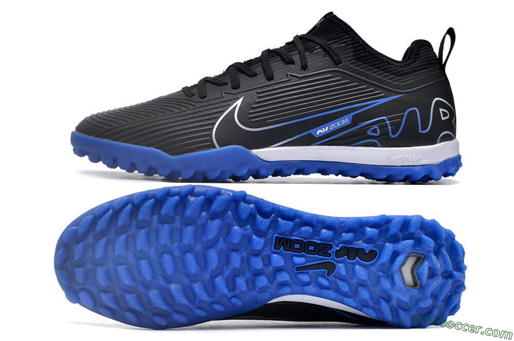 Nike Air Zoom Mercurial Vapor 15 Pro TF Artificial Turf Soccer Shoes - Black/White/Blue 0