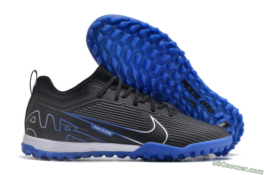 Nike Air Zoom Mercurial Vapor 15 Pro TF Artificial Turf Soccer Shoes - Black/White/Blue 1