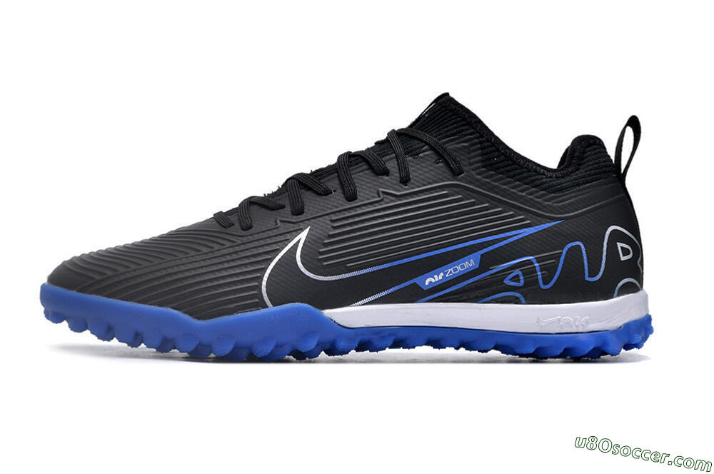 Nike Air Zoom Mercurial Vapor 15 Pro TF Artificial Turf Soccer Shoes - Black/White/Blue 2