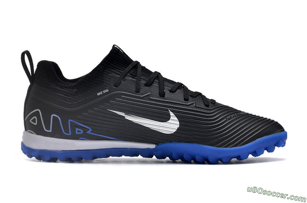 Nike Air Zoom Mercurial Vapor 15 Pro TF Artificial Turf Soccer Shoes - Black/White/Blue 7