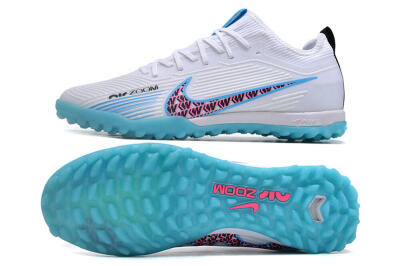 Nike Air Zoom Mercurial Vapor 15 Pro TF Artificial Turf Soccer Shoes - White/Blue/Pink