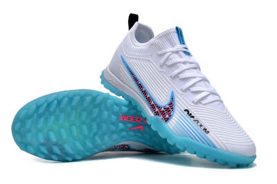 Nike Air Zoom Mercurial Vapor 15 Pro TF Artificial Turf Soccer Shoes - White/Blue/Pink