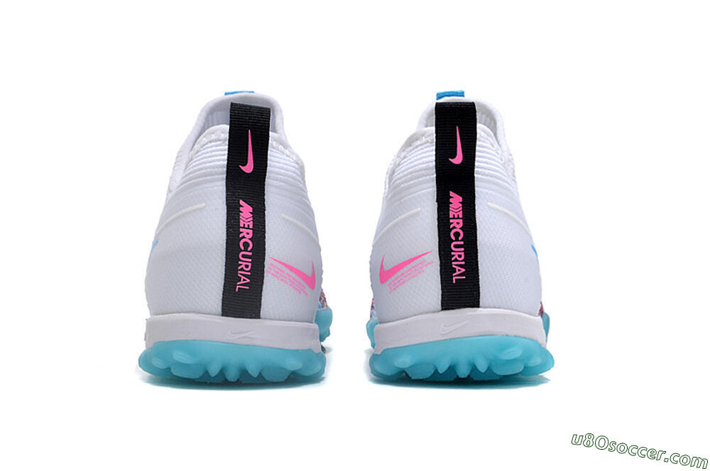 Nike Air Zoom Mercurial Vapor 15 Pro TF Artificial Turf Soccer Shoes - White/Blue/Pink 5