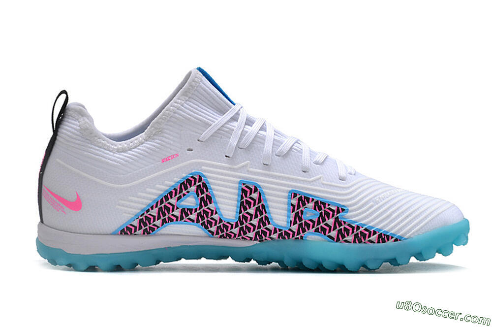 Nike Air Zoom Mercurial Vapor 15 Pro TF Artificial Turf Soccer Shoes - White/Blue/Pink 7