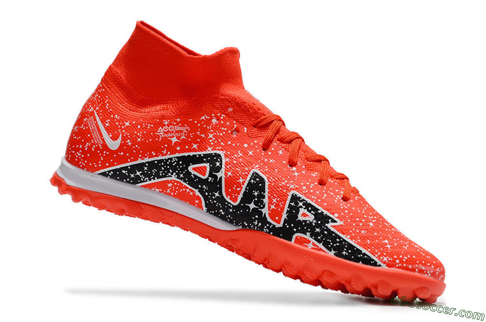 Nike Air Zoom Mercurial Superfly 9 Elite TF Artificial Turf Soccer Shoes - Red/White/Black 4