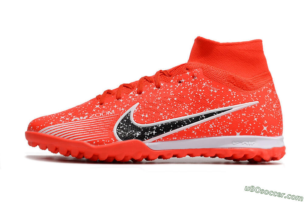 Nike Air Zoom Mercurial Superfly 9 Elite TF Artificial Turf Soccer Shoes - Red/White/Black 2