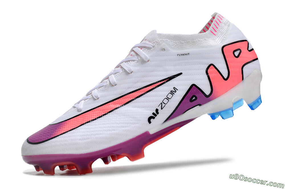 Nike AIR Zoom Mercurial Vapor 15 Elite FG Firm Ground Soccer Cleats - White/Blue/Orange 5