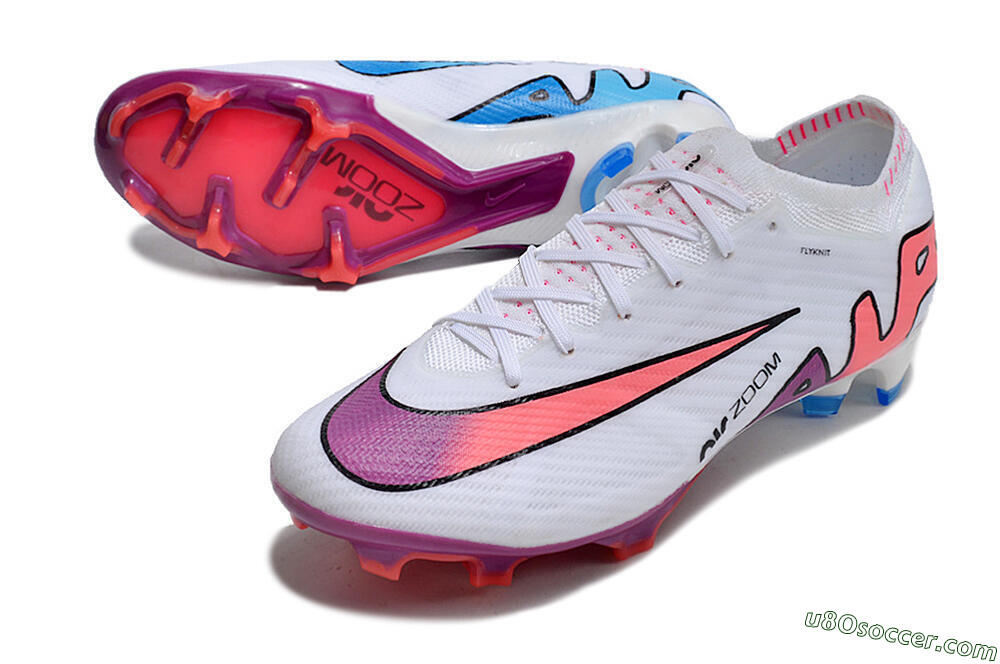 Nike AIR Zoom Mercurial Vapor 15 Elite FG Firm Ground Soccer Cleats - White/Blue/Orange 3