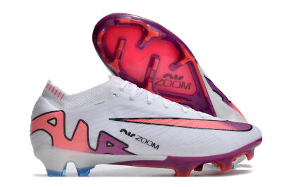 Nike AIR Zoom Mercurial Vapor 15 Elite FG Firm Ground Soccer Cleats - White/Blue/Orange