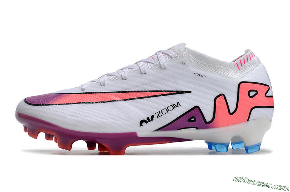 Nike AIR Zoom Mercurial Vapor 15 Elite FG Firm Ground Soccer Cleats - White/Blue/Orange 2