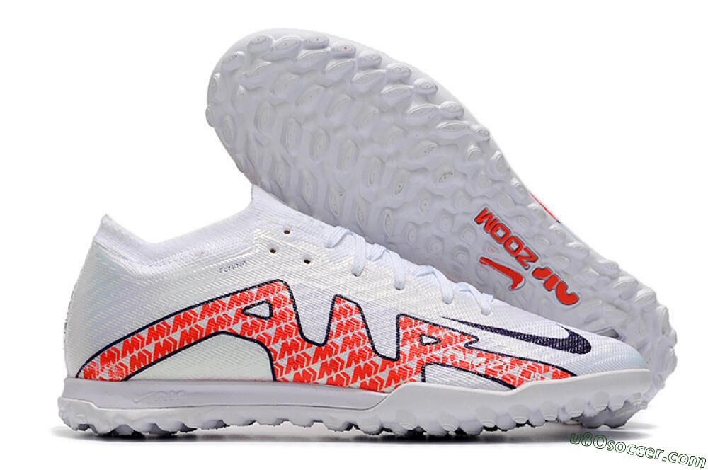 Nike Air Zoom Mercurial Vapor 15 Elite TF Artificial Turf Soccer Shoes - White/Red/Black 1