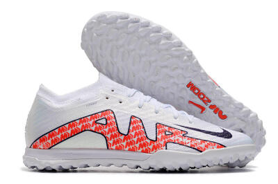 Nike Air Zoom Mercurial Vapor 15 Elite TF Artificial Turf Soccer Shoes - White/Red/Black