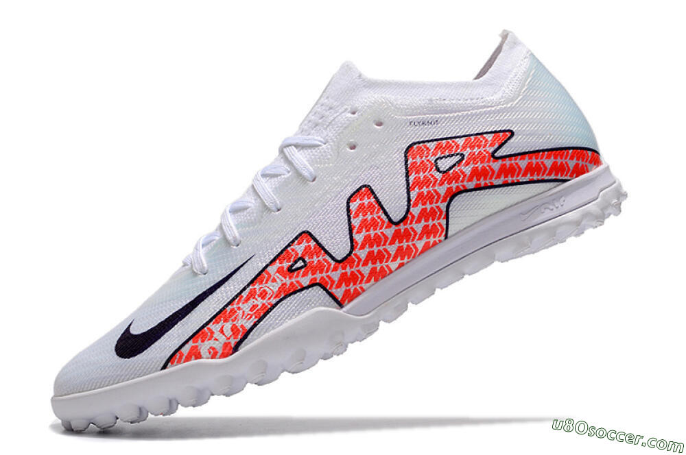 Nike Air Zoom Mercurial Vapor 15 Elite TF Artificial Turf Soccer Shoes - White/Red/Black 5